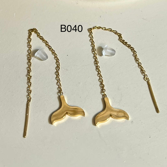 Boucles d’Oreilles en Acier Inoxydable B040 – Doré ou Argenté | Hypoallergéniques et Résistantes à l’Eau