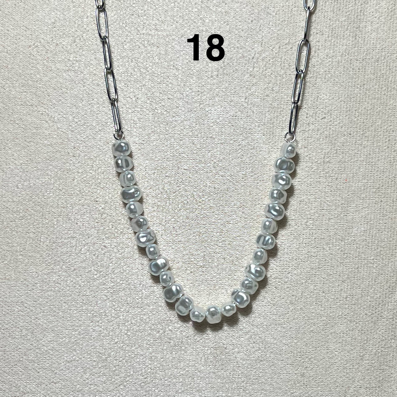 Collier Argenté en acier inoxydable N° 18 (40cm+ 5cm) – Ajustable, hypoallergénique et résistants à l’eau