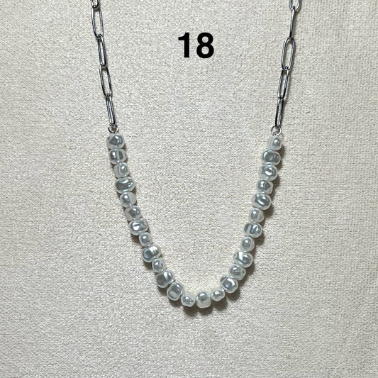 Collier Argenté en acier inoxydable N° 18 (40cm+ 5cm) – Ajustable, hypoallergénique et résistants à l’eau