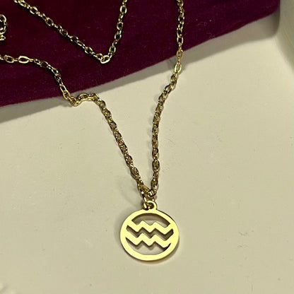Collier Signe Astrologique en Acier Inoxydable – Doré ou Argenté | Bijou Astre Personnalisé à Petit Prix