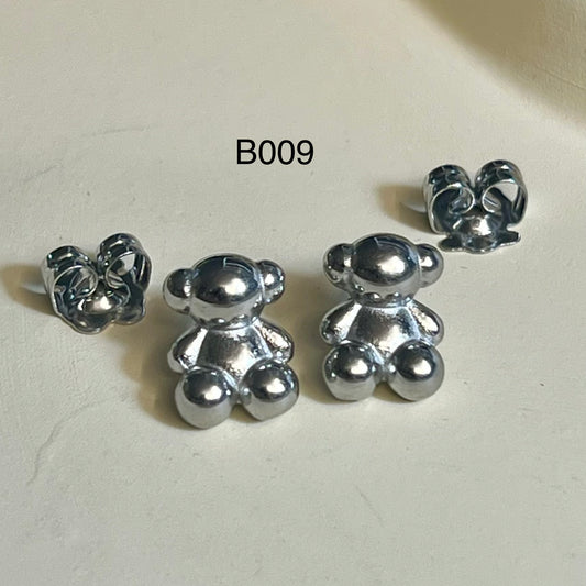 Boucles d’Oreilles en Acier Inoxydable B009 – Doré ou Argenté | Hypoallergéniques et Résistantes à l’Eau