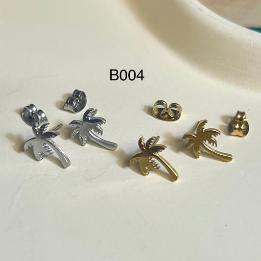 Boucles d’Oreilles en Acier Inoxydable B004 – Doré ou Argenté | Hypoallergéniques et Résistantes à l’Eau