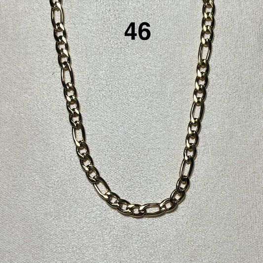 Collier Doré en acier inoxydable N° 46 (43cm+ 5cm) – Ajustable, hypoallergénique et résistants à l’eau
