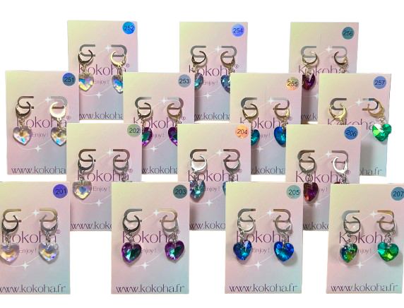 Boucles d’Oreilles Élégance Cœur Cristal en Acier Inoxydable