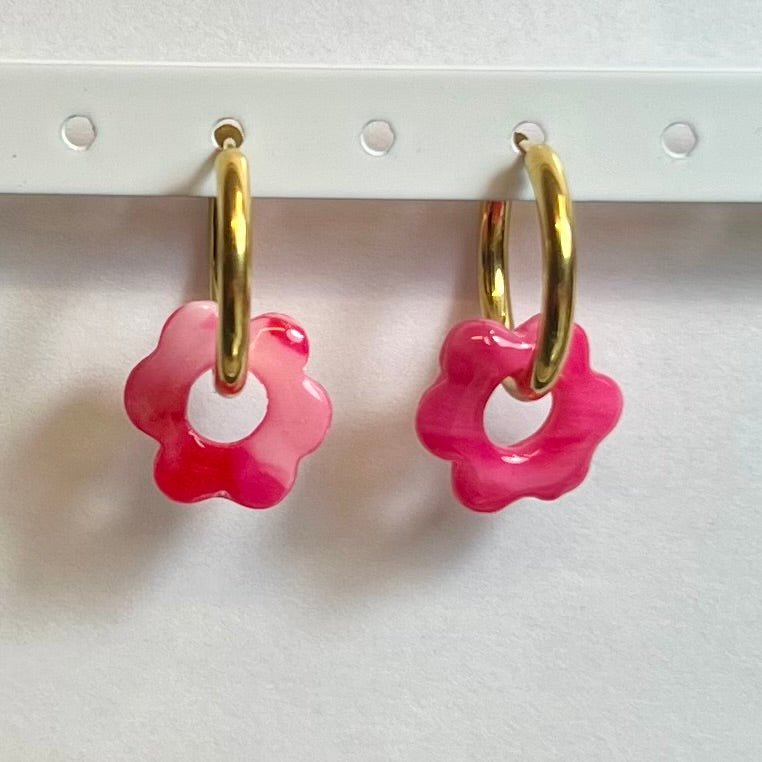 Pampilles interchangeables Mini Flora (15mm)– Paires de mini fleurs en pâte polymère (sans créoles)