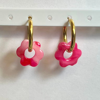 Pampilles interchangeables Mini Flora (15mm)– Paires de mini fleurs en pâte polymère (sans créoles)