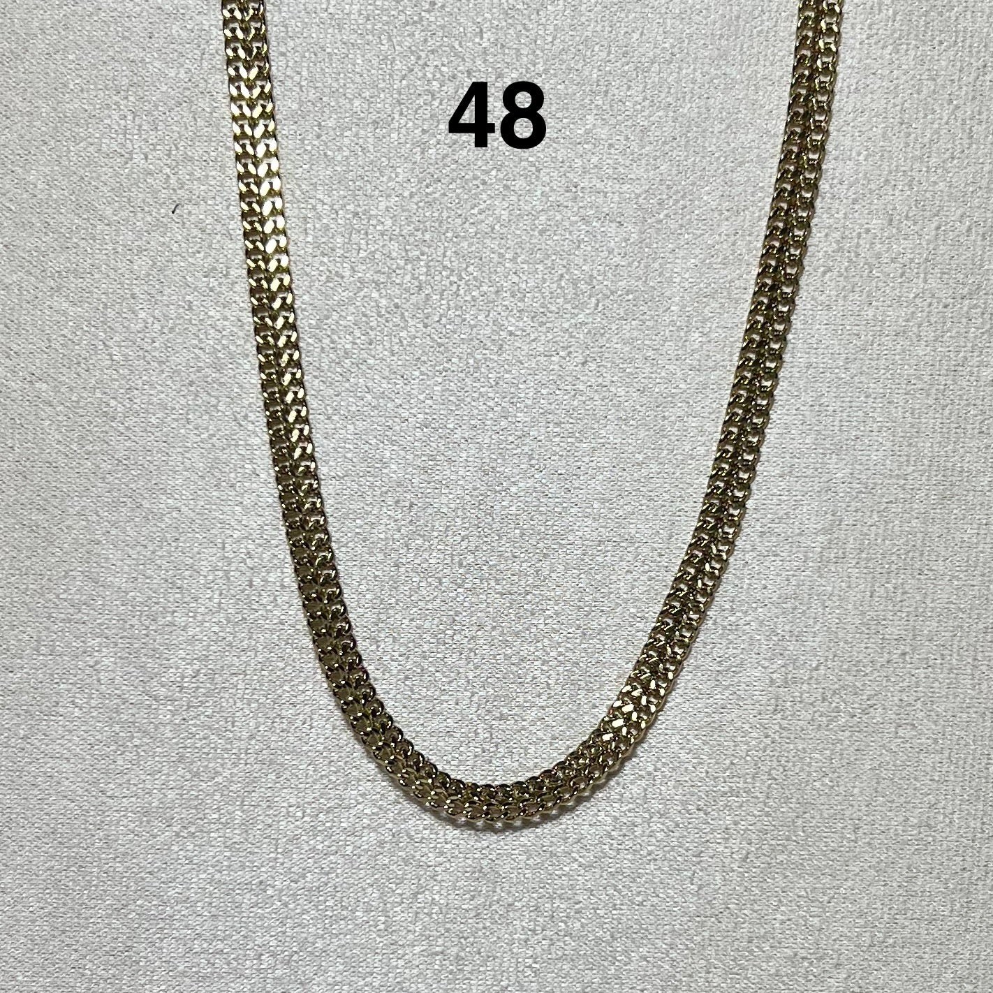 Collier Doré en acier inoxydable N° 48 (40cm+ 4.5cm) – Ajustable, hypoallergénique et résistants à l’eau