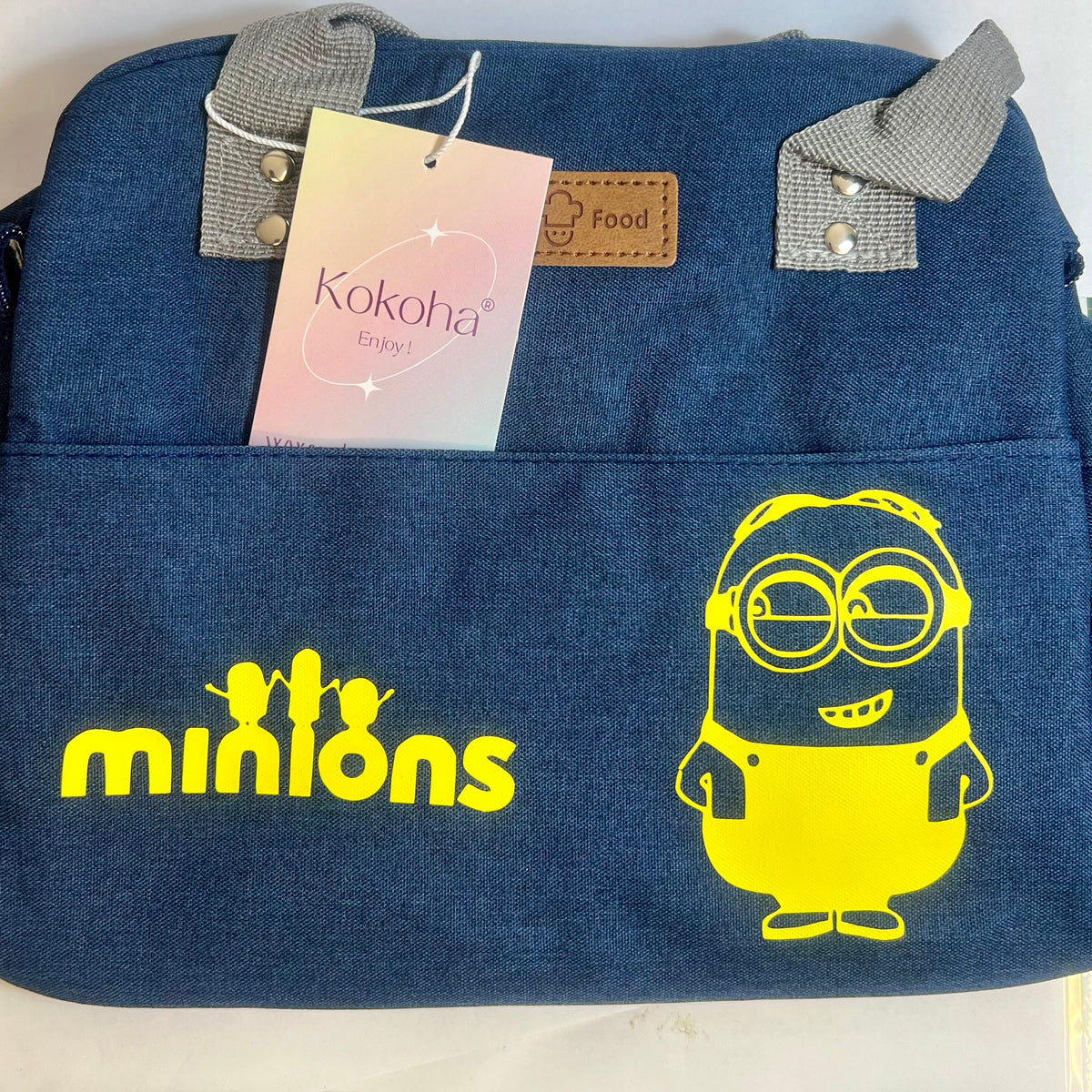 Lunch bag isotherme bleu personnalisé avec motifs des minions – Kokoha