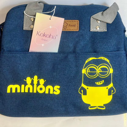 Lunch bag isotherme bleu personnalisé avec motifs des minions – Kokoha