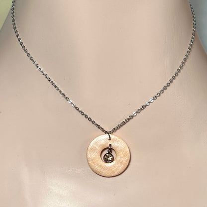 Colliers Halo – Acier inoxydable, pâte polymère nacrée et strass scintillant