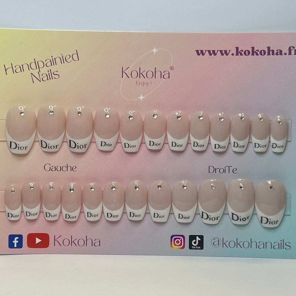 Capsules Fast Nails F015 French chic ornées de strass