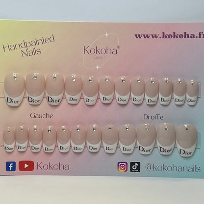 Capsules Fast Nails F015 French chic ornées de strass