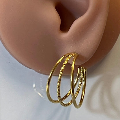 Boucles d’Oreilles en Acier Inoxydable B037 – Doré ou Argenté | Hypoallergéniques et Résistantes à l’Eau