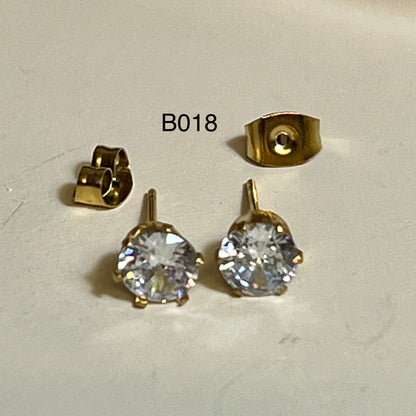 Boucles d’Oreilles en Acier Inoxydable B018 – Doré ou Argenté | Hypoallergéniques et Résistantes à l’Eau