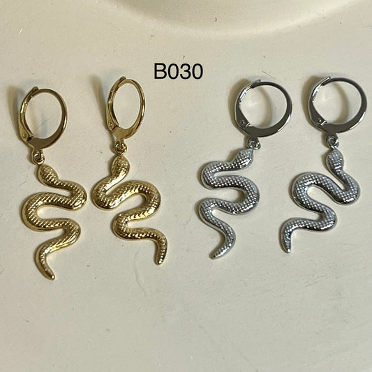 Boucles d’Oreilles en Acier Inoxydable B030 – Doré ou Argenté | Hypoallergéniques et Résistantes à l’Eau