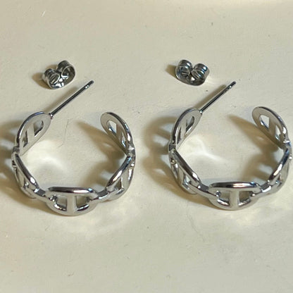Boucles d’Oreilles en Acier Inoxydable B036 – Doré ou Argenté | Hypoallergéniques et Résistantes à l’Eau