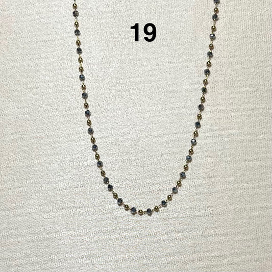 Collier en acier inoxydable N° 19 (39cm+ 5cm) – Ajustable, hypoallergénique et résistants à l’eau