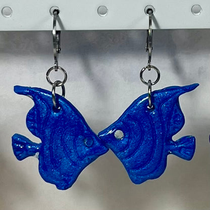 Boucles d'Oreilles Marine en Acier Inoxydable et Pâte Polymère – Coquillage , Poisson et Dauphin