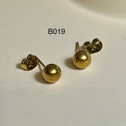 Boucles d’Oreilles en Acier Inoxydable B019 – Doré ou Argenté | Hypoallergéniques et Résistantes à l’Eau
