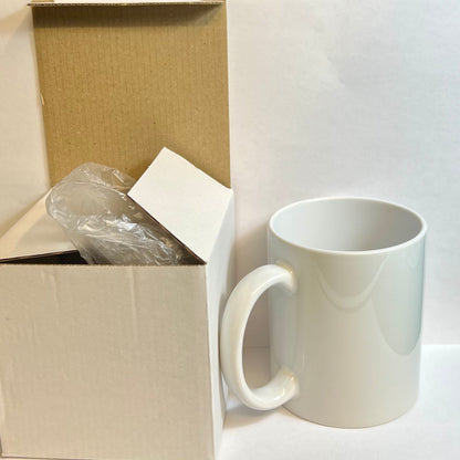 Mug B032 325ml en Céramique – Tasse Blanche Haute Qualité | Résistant Lave-vaisselle et Micro-ondes