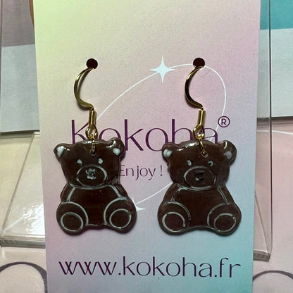 Boucles d'oreilles crochet Teddy