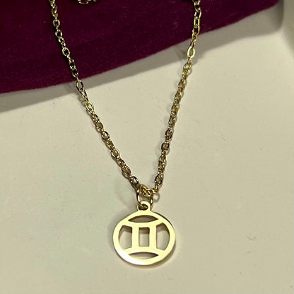 Collier Signe Astrologique en Acier Inoxydable – Doré ou Argenté | Bijou Astre Personnalisé à Petit Prix