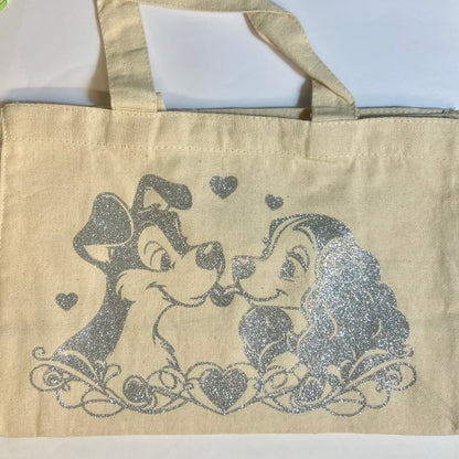 Petit sac crème en coton décoré belle & le clochard – Kokoha