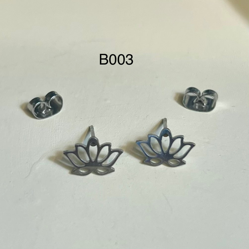 Boucles d’Oreilles en Acier Inoxydable B003 – Doré ou Argenté | Hypoallergéniques et Résistantes à l’Eau