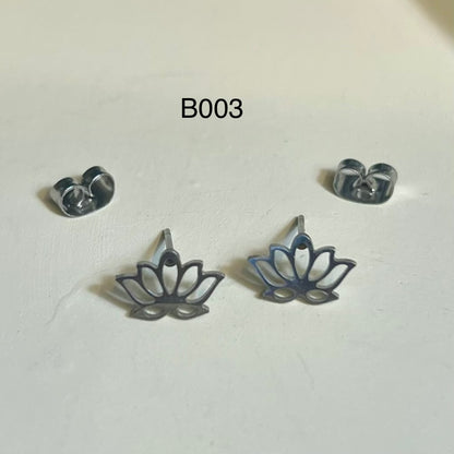 Boucles d’Oreilles en Acier Inoxydable B003 – Doré ou Argenté | Hypoallergéniques et Résistantes à l’Eau