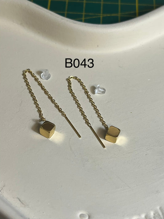Boucles d’Oreilles en Acier Inoxydable B043 – Doré ou Argenté | Hypoallergéniques et Résistantes à l’Eau