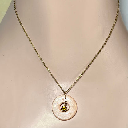 Colliers Halo – Acier inoxydable, pâte polymère nacrée et strass scintillant