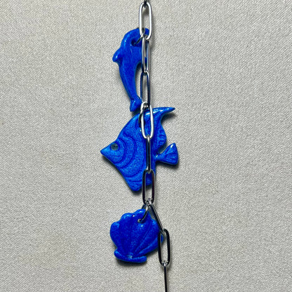 Bracelet Marin en Acier Inoxydable et Pâte Polymère – Coquillage , Poisson et Dauphin
