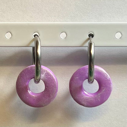 Pampilles Halo (20mm) – Paires de pampilles en pâte polymère nacrée pastel (sans créoles)