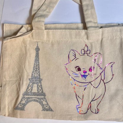 Petit sac crème en coton décoré marie – Kokoha