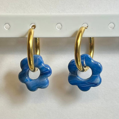 Pampilles interchangeables Mini Flora (15mm)– Paires de mini fleurs en pâte polymère (sans créoles)