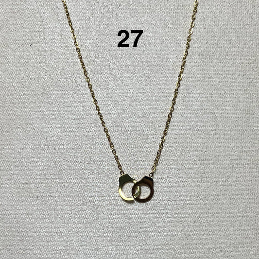 Collier Doré en acier inoxydable N° 27 (46cm+ 4cm) – Ajustable, hypoallergénique et résistants à l’eau