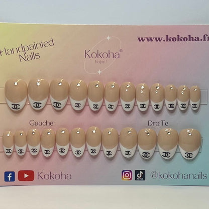 Fast Nails F016 French Élégante avec Strass – Kokoha