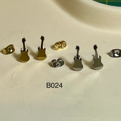 Boucles d’Oreilles en Acier Inoxydable B024 – Doré ou Argenté | Hypoallergéniques et Résistantes à l’Eau