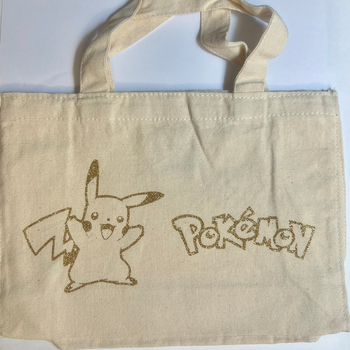 Petit sac crème en coton décoré pokemon – Kokoha