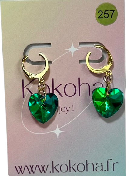 Boucles d’Oreilles Élégance Cœur Cristal en Acier Inoxydable