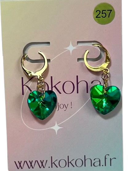 Boucles d’Oreilles Élégance Cœur Cristal en Acier Inoxydable