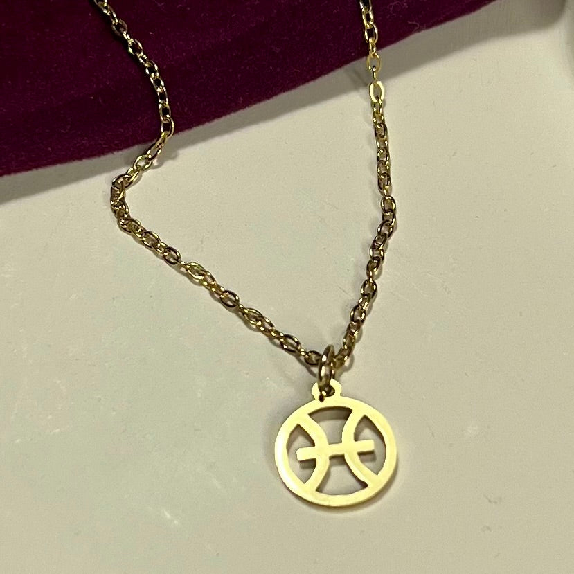 Collier Signe Astrologique en Acier Inoxydable – Doré ou Argenté | Bijou Astre Personnalisé à Petit Prix