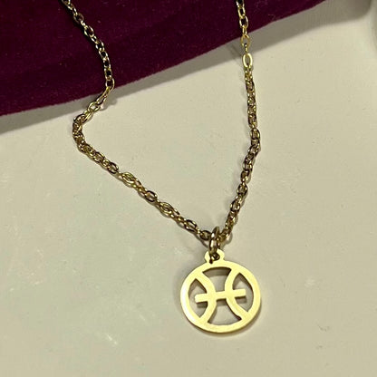 Collier Signe Astrologique en Acier Inoxydable – Doré ou Argenté | Bijou Astre Personnalisé à Petit Prix