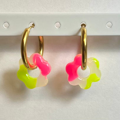 Pampilles interchangeables Mini Flora (15mm)– Paires de mini fleurs en pâte polymère (sans créoles)