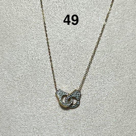 Collier Doré en acier inoxydable N° 49 (41cm+ 5cm) – Ajustable, hypoallergénique et résistants à l’eau