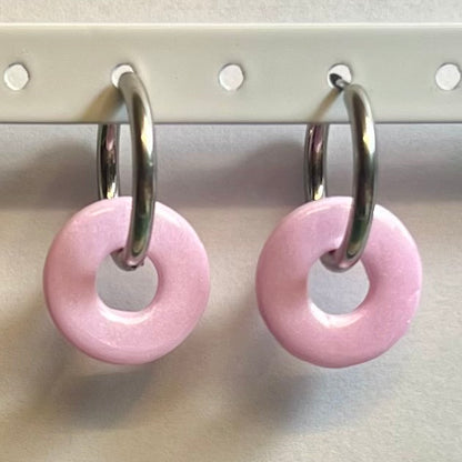 Pampilles Halo (20mm) – Paires de pampilles en pâte polymère nacrée pastel (sans créoles)