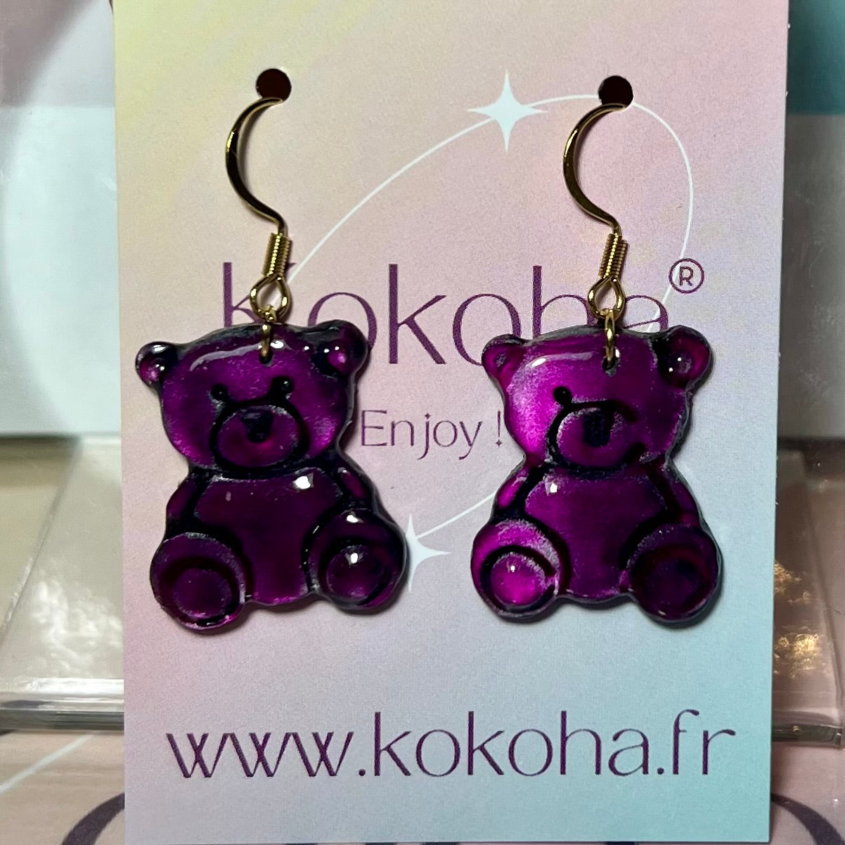 Boucles d'oreilles crochet Teddy