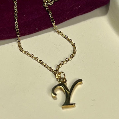 Collier Lettre Initiale en Acier Inoxydable – Doré ou Argenté | Cadeau Personnalisé à Petit Prix