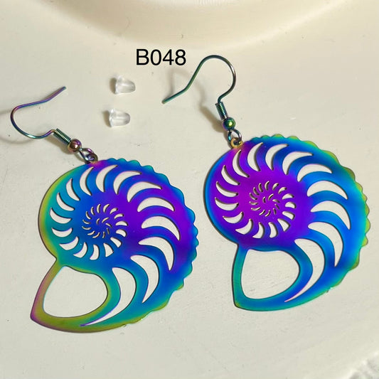 Boucles d’Oreilles en Acier Inoxydable B048 – Holographique | Hypoallergéniques et Résistantes à l’Eau