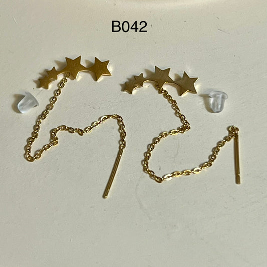 Boucles d’Oreilles en Acier Inoxydable B042 – Doré ou Argenté | Hypoallergéniques et Résistantes à l’Eau